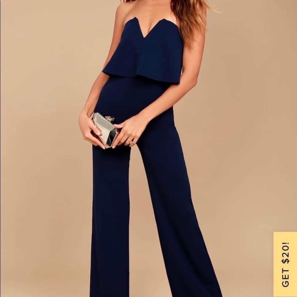 NWT Lulu’s Navy Blue Jumpsuit-never worn